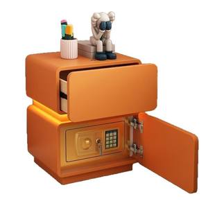 Nightstand With Integrated Safe Multifunctional Storage Bedroom Use Plastic Top Push <b>Pull</b> Type - Product Image 5