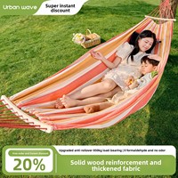 Hamac de voyage d'extérieur anti-retournement en toile épaissie avec bâton courbé, simple, double, triple, pour camping et intérieur, chaise suspendue