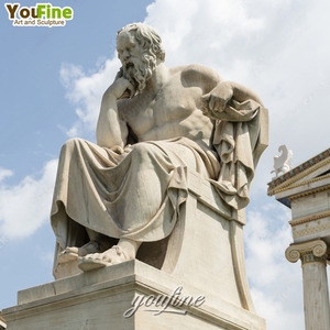 Yaşam boyutu Philosopher açık bahçe beyaz mermer <span class=keywords><strong>Aristotle</strong></span> düşünme heykel heykeli - Product Image 5