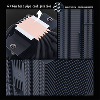 Enfriador de CPU de montaje Universal con ventiladores duales ARGB, 6 procesadores de tubos de calor, ventilador de refrigeración por aire, disipador de calor para escritorio LGA AM4 X99 115X 2066
