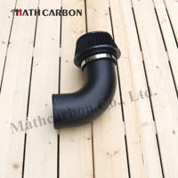 Tuyau d'admission d'air froid en fibre de carbone sèche universel Mathcarbon, résistant aux hautes températures, avec filtre intégré
