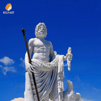 Statue de Zeus en marbre, vente directe d'usine MILY, design classique personnalisé pour parc public extérieur ou collection de musée