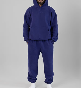 Conjunto de Sudadera con Capucha y Pantalones Deportivos Casuales de Felpa Francesa de Algodón Transpirable, Estampado Digital, Tejido Grueso, Otoñal, Unisex para Hombre - Product Image 1