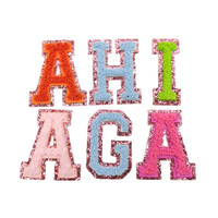 RTS bricolage serviette de noël décoration Appliques A-Z lettre paillettes serviette patchs Chenille broderie patchs pour chapeau