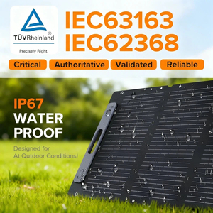 Panneau solaire monocristallin pliable 12 cellules 100W certifié TUV, durable, étanche, pour alimentation de secours, efficacité 23% - Product Image 3