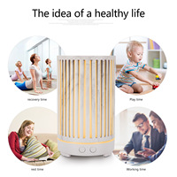 Diffuseur d'huiles essentielles ultrasonique personnalisé avec logo, 200 ml, effet bois, diffuseur d'arômes électrique avec télécommande et minuterie