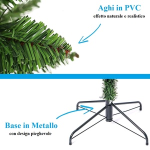 Slim Artificial Christmas <b>Tree</b> 180cm Green PVC Fir with Bag and Ball Holder Set - Product Image 3