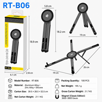 Support Téléphone Magnétique en Alliage d'Aluminium Portable Rotation 360 Trépied Pliable Holder pour Tablette PC Portable Suppo