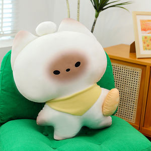 Lindos juguetes de peluche en forma de gato: gatito de muñecos de peluche suave con bufandas amarillas juguetes de peluche - Product Image 2