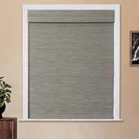 Persianas Automáticas Integradas en Ventanas Francesas de Fibra Natural Sostenible para Sala de Estar y Dormitorio, Diseño Moderno, Protección Anti-UV