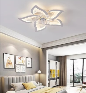 Hot Sale Flower Shape LED Ceiling Fan Light DC Inverter Silent <strong>Ventilator</strong> <strong>Lamp</strong> 85-240V Decorative Fan Custom Logo Wholesale - Product Image 1