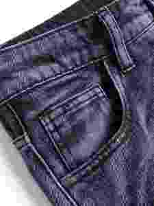 Pantalones Vaqueros Rectos de Diseño Moderno 2026 para Hombre, Estilo Urbano, Casuales, con Diseño Desgastado, Personalizados en Color Morado, Moda Juvenil - Product Image 4