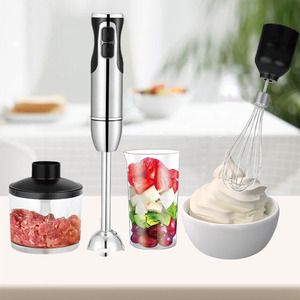 Batidora de mano de acero inoxidable con 2 cuchillas ajustables para procesamiento de alimentos en la cocina, licuadora y exprimidor. - Product Image 1