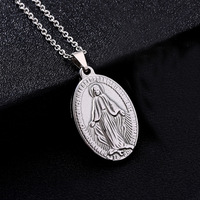 Offre Spéciale rétro acier inoxydable 18k plaqué or collier Maria pendentif collier hommes femmes mode bijoux Couple chandail chaîne