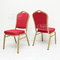 Chaise de banquet empilable en métal pour mariage, prix abordable, haute qualité, rouge, pour hôtels et événements