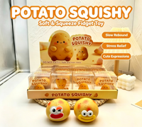 Jouet Squishy Pomme de Terre Mignonne, Simulation de Légume à Visage Amusant, Doux et Croustillant, à Presser et à Pincer, Jouet Sensoriel Anti-Stress, Cadeaux