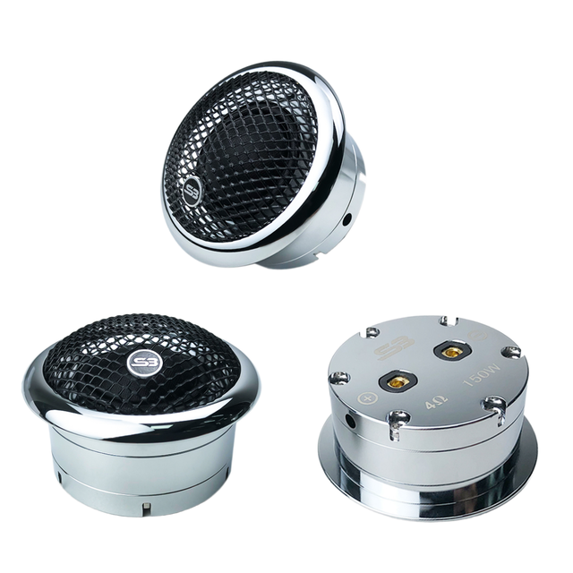 Zeming High Efficiency 12V Silk Dome Neodymium Car Speaker Tweeter 300W Peak Sound Pressure Level Durable Aluminum Components