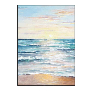 Pittura <span class=keywords><strong>di</strong></span> paesaggio marino della tela della camera da letto del salone della decorazione <span class=keywords><strong>di</strong></span> arte della parete fatta a mano pura moderna con le <span class=keywords><strong>barche</strong></span> - Product Image 3