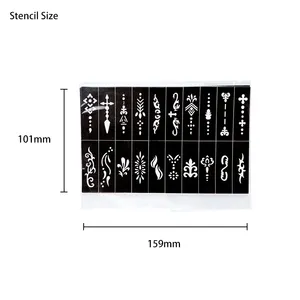 Tatuaggi temporanei Stencil Glitter Tattoo stickers modelli Face Paint finger Stencil Body Art hennè Stencil Stickers