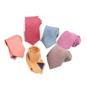 ربطة عنق رجالي مطبوعة رقمية من الحرير العضوي 100% من هاموكيجيا, ربطات عنق من المورد للعنق