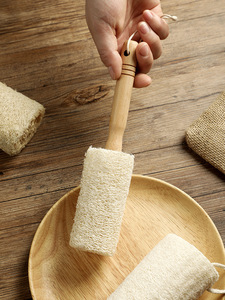 Cepillos de limpieza multifuncionales ecológicos al por mayor con mango largo, cepillo de lufa con mango de madera para tazas, cepillo para lavar platos montado en la pared - Product Image 5