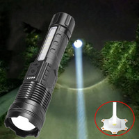 Haute puissance Linterna blanc LED lampe de poche tactique Rechargeable 30W lampe torche Portable Zoomable lumière étanche longue portée