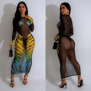 Moda 3D <span class=keywords><strong>abito</strong></span> lungo Casual aderente con stampa del corpo da donna Sexy a girocollo a manica lunga Slim Party Maxi abiti da festa Streetwear vestito Y2K - Product Image 3