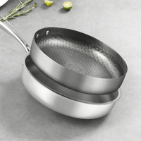 Ensemble de 8 casseroles en acier inoxydable triple couche avec intercouche en aluminium pour une chaleur uniforme et des résultats culinaires professionnels à la maison