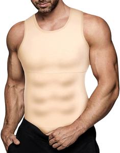 Hauts Gainants <span class=keywords><strong>pour</strong></span> <span class=keywords><strong>Hommes</strong></span> Coupe Libre Compression Poitrine Abdomen Gaine Minceur - Product Image 4