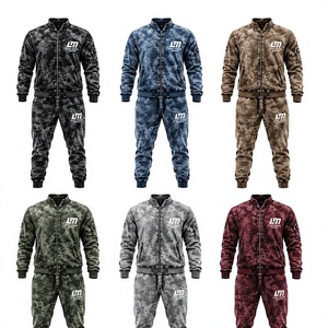 Ensemble de survêtement pour homme avec cordon de serrage, capuche et pantalon de jogging, effet dégradé, style streetwear, coupe classique, vêtements d'hiver, 100% coton respirant - Product Image 2