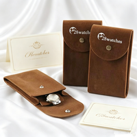 Pochette de luxe écologique en velours avec rabat et logo personnalisé pour montre et bijoux en daim