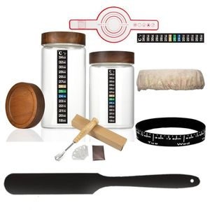Tarro de fermentación reutilizable para masa de pan de 24 oz con termómetro, banda de alimentación y raspador, para panificación - Product Image 4