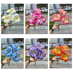 Di alta qualità <span class=keywords><strong>in</strong></span> Silicone cotone a 3 teste palmari con Smiley tulipano decorazione di nozze fiore finto <span class=keywords><strong>in</strong></span> rosa <span class=keywords><strong>salmone</strong></span> ottima mano - Product Image 2