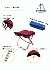 Chaise pliante portable pour le camping en plein air, <span class=keywords><strong>tabouret</strong></span> <span class=keywords><strong>pliable</strong></span> en aluminium pour le <span class=keywords><strong>jardin</strong></span> ou la plage, mobilier d'extérieur en métal - Product Image 4