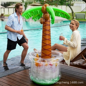 Inflatable Coconut Tree Ice Bucket 152Cm PVC Beverage Cooler Pool Party Drink Holder Emerald Green - Product Image 2