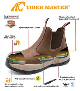 Suela de goma antideslizante de cuero marrón a prueba de aceite, peso ligero, evita pinchazos, zapatos de punta de acero para <span class=keywords><strong>mujer</strong></span>, seguridad <span class=keywords><strong>sin</strong></span> encaje - Product Image 6