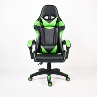 Chaise de bureau ergonomique de course à dossier haut personnalisée, confortable, en cuir vert, pour ordinateur et gaming