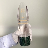 Trophée en verre cristal personnalisé, nouveau design, avec gravure laser, durable pour toutes les occasions