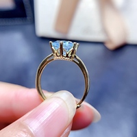 Bague solitaire en topaze bleue naturelle, en argent Sterling 925, hypoallergénique, bijoux fins pour femmes, cadeau d'anniversaire, vente en gros