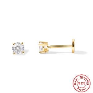 Rainbowking S925 <span class=keywords><strong>orecchini</strong></span> rotondi in <span class=keywords><strong>argento</strong></span> Sterling con zirconi con testa piatta e <span class=keywords><strong>orecchini</strong></span> traforati con filo interno <span class=keywords><strong>orecchini</strong></span> di gioielleria raffinata - Product Image 5