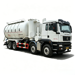 Camion d'aspiration industriel durable Howo 8x4, 28m³ – Collecte de poussière par pression négative et décharge par pression positive - Product Image 1