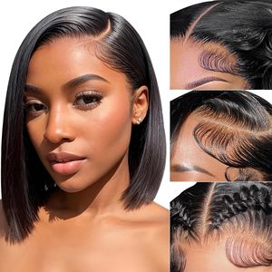 Parrucca Bob HD Lace all'ingrosso, 100% <span class=keywords><strong>capelli</strong></span> umani vergini, parrucca da donna con frontale naturale senza colla, parrucca indiana HD Lace, <span class=keywords><strong>capelli</strong></span> umani originali - Product Image 1