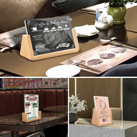 Support de menu pliable portable en bois, présentoir de table, support de signalisation pour magasin de détail, cadre en bois, mini présentoir promotionnel pour café