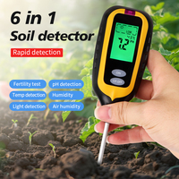 Vente chaude 6-en-1 détecteur de sol numérique testeur d'humidité du sol compteur fertilité PH outil de test de sol pour jardin Agriculture plante