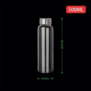 Bouteilles d'eau transparentes modernes avec couvercles, 17 oz, en verre, pour jus, bureau, salles de sport, cafés, promotion des salles de sport - Product Image 4