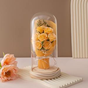 Высококачественная коробка, лучший подарок с красивыми сохранившимися розами в стеклянном куполе, потрясающая композиция из сохранившихся цветов и растений - Product Image 3