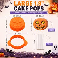 Moules à gâteaux en plastique pour Halloween, série mini citrouilles et fantômes, avec emballage en boîte en cuir, pour fêtes transfrontalières, Chine
