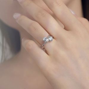 DYLAM <b>Dainty</b> Fine Fashion Women <b>Rings</b> S925 Silver Crossed 2-Layers Double 5A Cubic Zirconia Wedding Promise Engagement <b>Rings</b> - Product Image 6