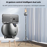 Haut de gamme AI Gesture Smart Shooting Gimbal Suivi du visage Trépied Suivi automatique Stabilisateur de cardan Téléphone Selfie Trépied Pas besoin d'application