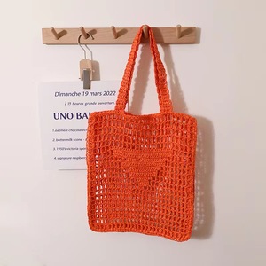 Bolsos de Paja Tejidos a <span class=keywords><strong>Crochet</strong></span>, <span class=keywords><strong>Bolso</strong></span> de Playa de Verano, Estilo <span class=keywords><strong>Hippie</strong></span>, Tejido de Malla, Plegable, Bordado, con Cadenas, para Vacaciones en la Playa, Ropa de Mujer - Product Image 2